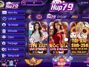 Giao dien nha cai Hup79 sau khi dang nhap