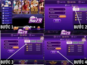 Minh hoa 4 buoc rut tien tai khoan Hup79 ve the cao